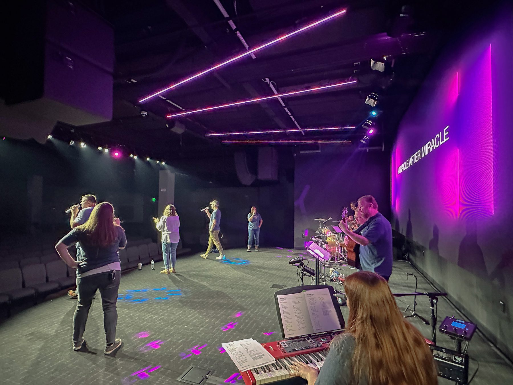 Stage production during a live event